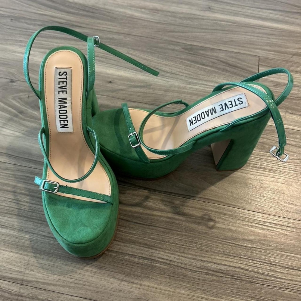 Steve Madden Emerald Green Block Heels